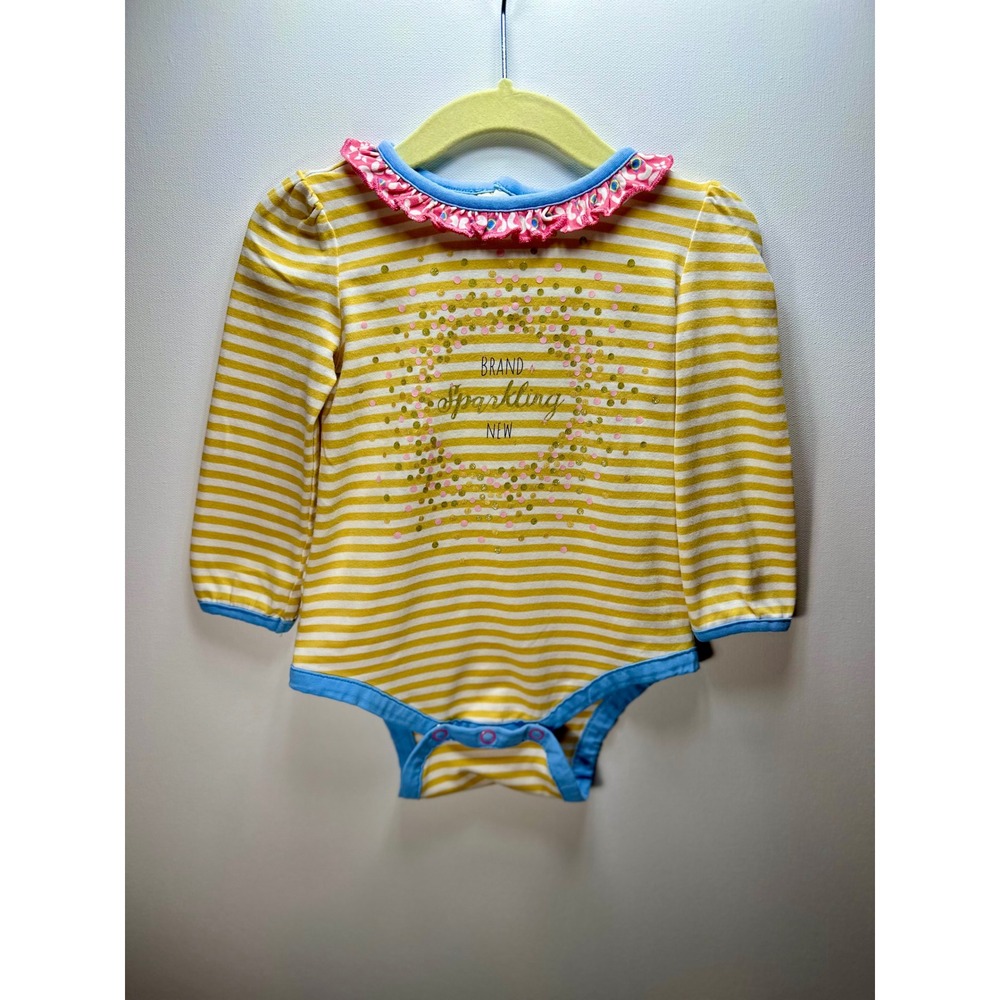Matilda Jane Baby Girls Yellow Striped Brand Sparkling New Bodysuit 12-18M